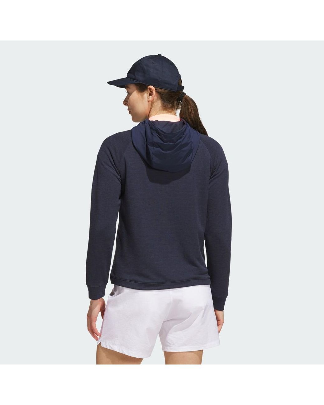 Adidas Blue Ultimate365+ Course Control Hybrid Quarter-Zip Hooded Jacket