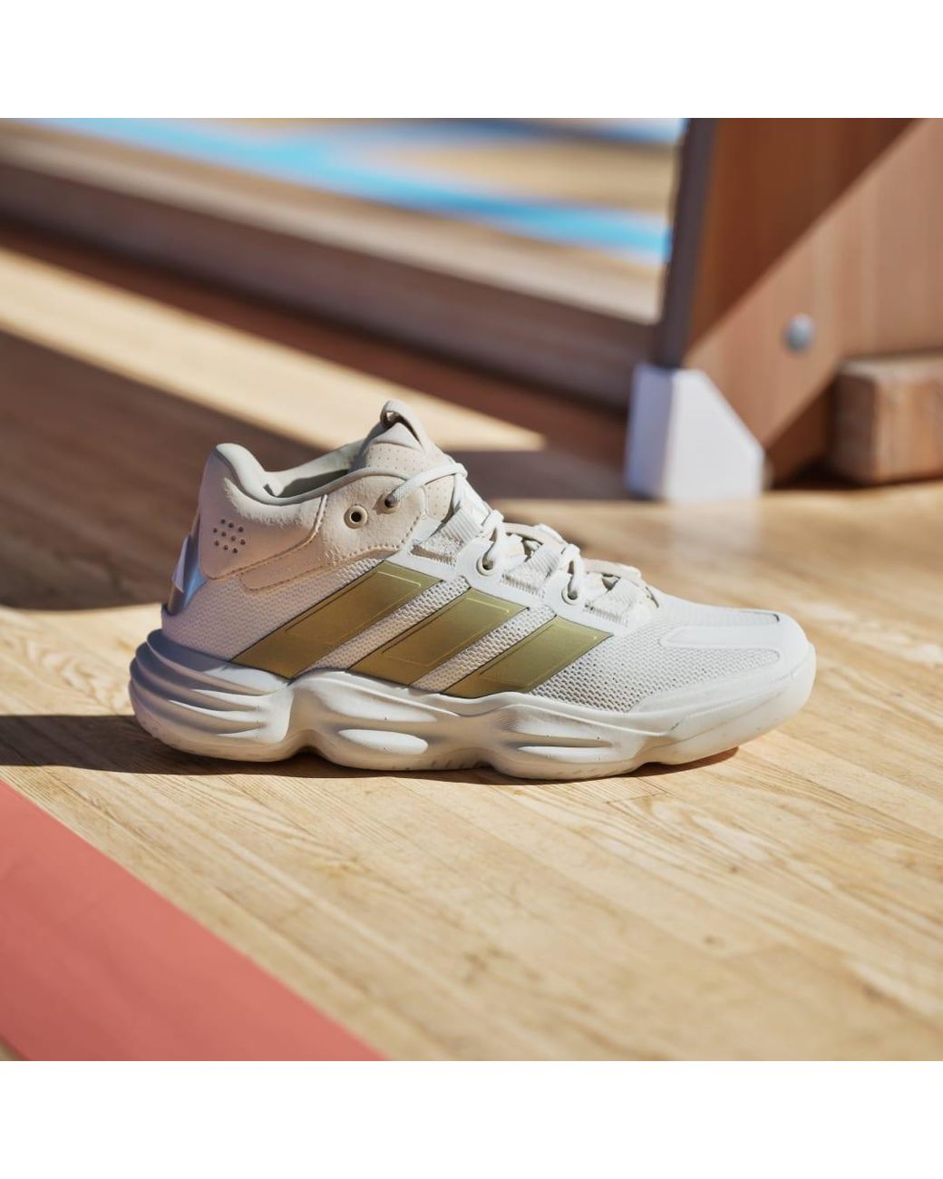 Adidas White Court Stabil Indoor Shoes