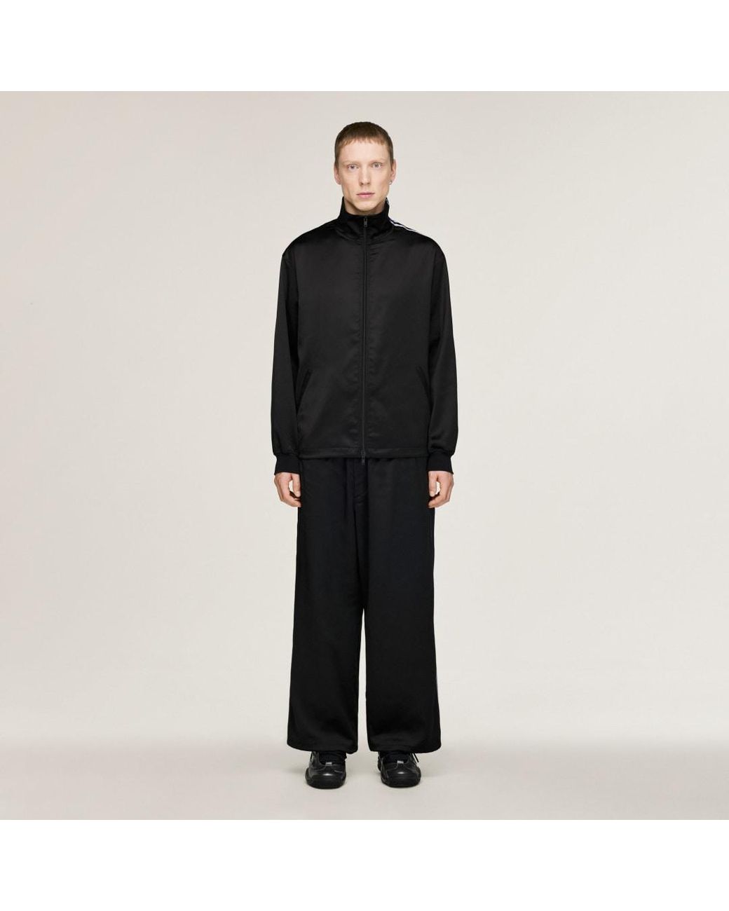 Adidas Black Y-3 Satin Gradient 3 Stripes Track Top