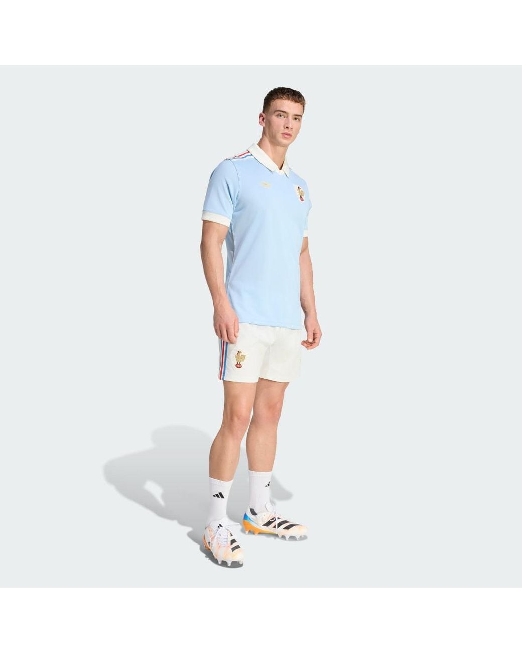 Adidas Blue France Rugby 120 Years Crunch Replica Jersey for men