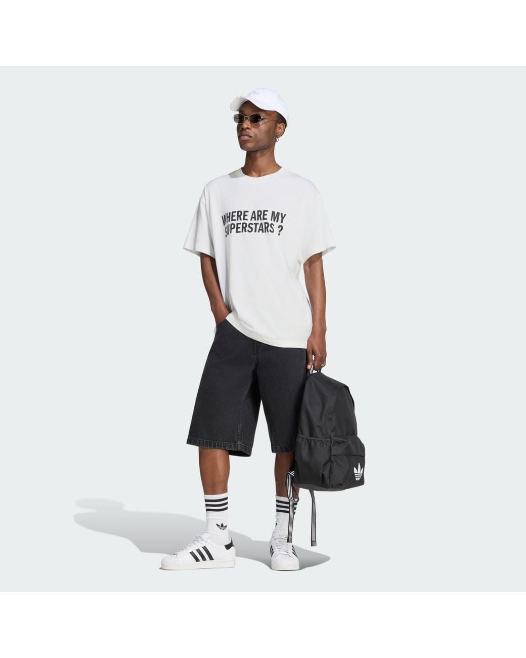 Adidas White Where Are My Superstars Tee for men