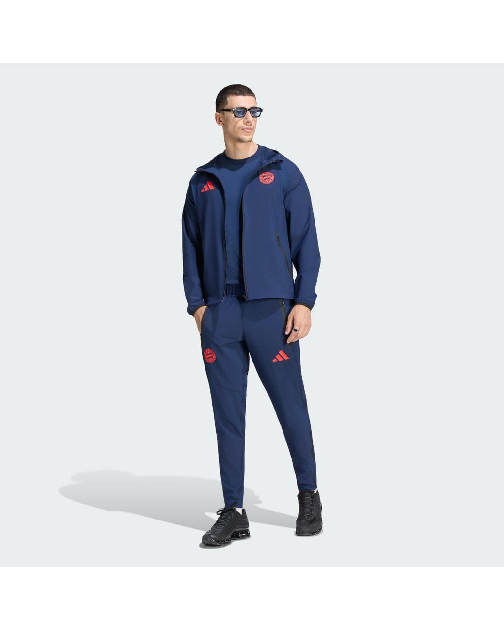 Adidas Blue Fc Bayern Muenchen Tiro Travel Windbreaker for men