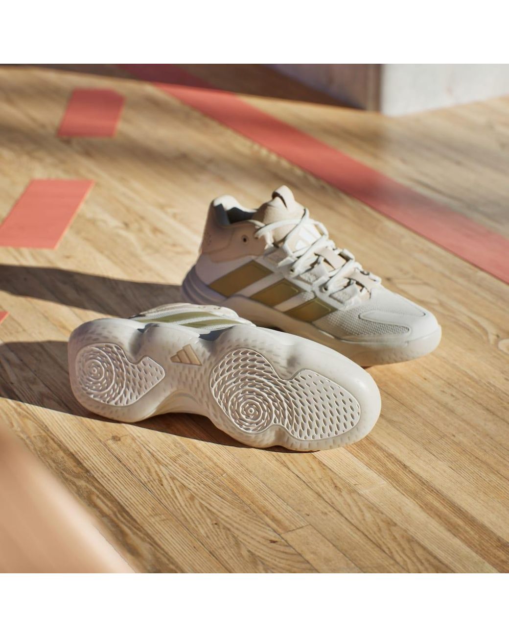 Adidas White Court Stabil Indoor Shoes