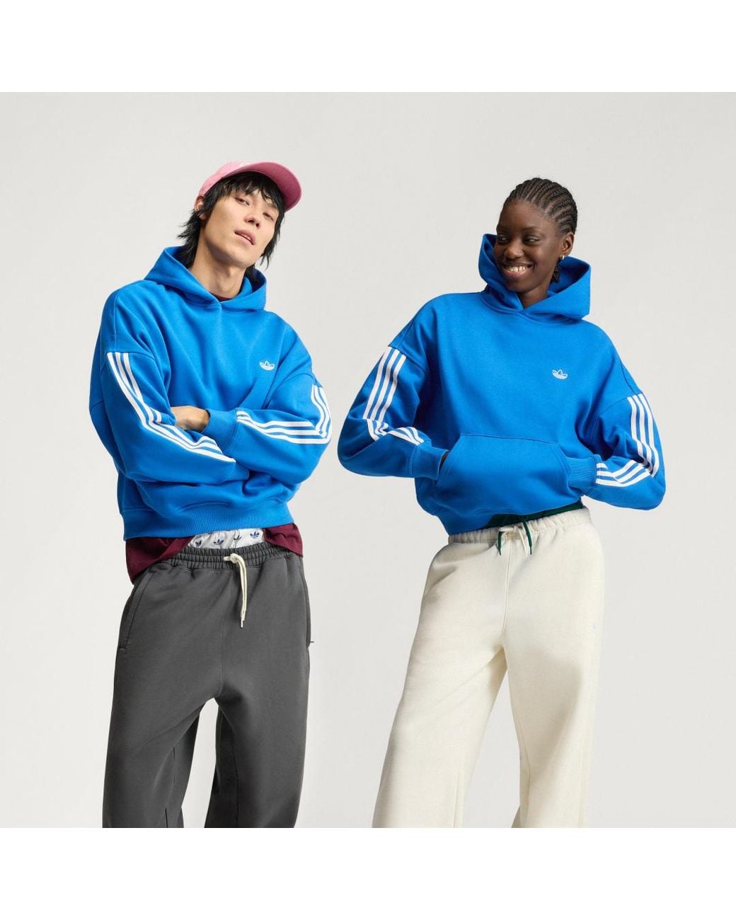 Adidas Blue Adisignature 3 Stripes Hoodie