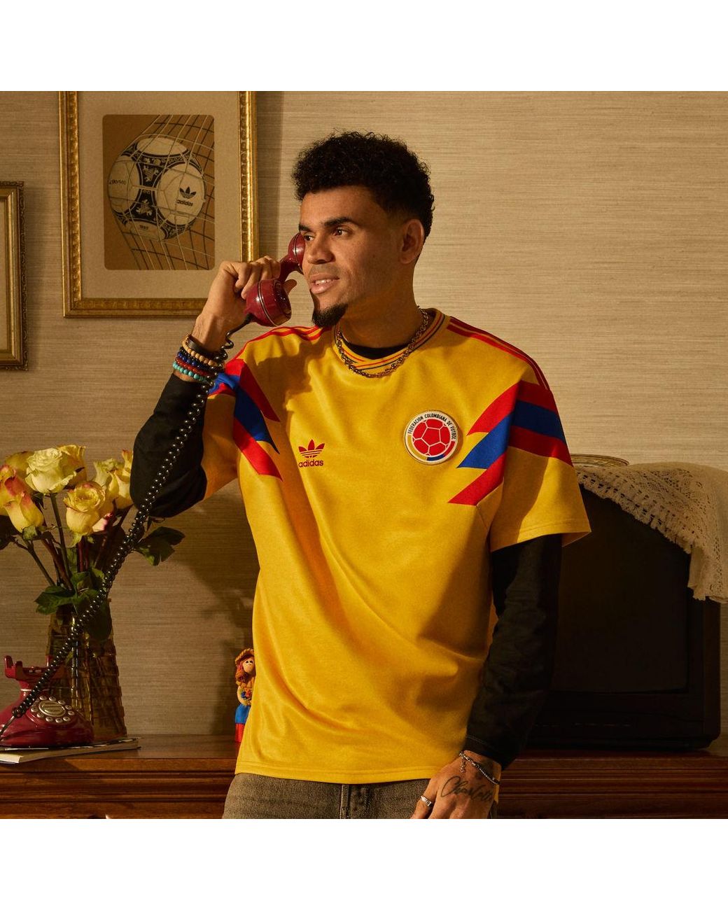 Adidas Yellow Colombia Away Jersey 1990 for men