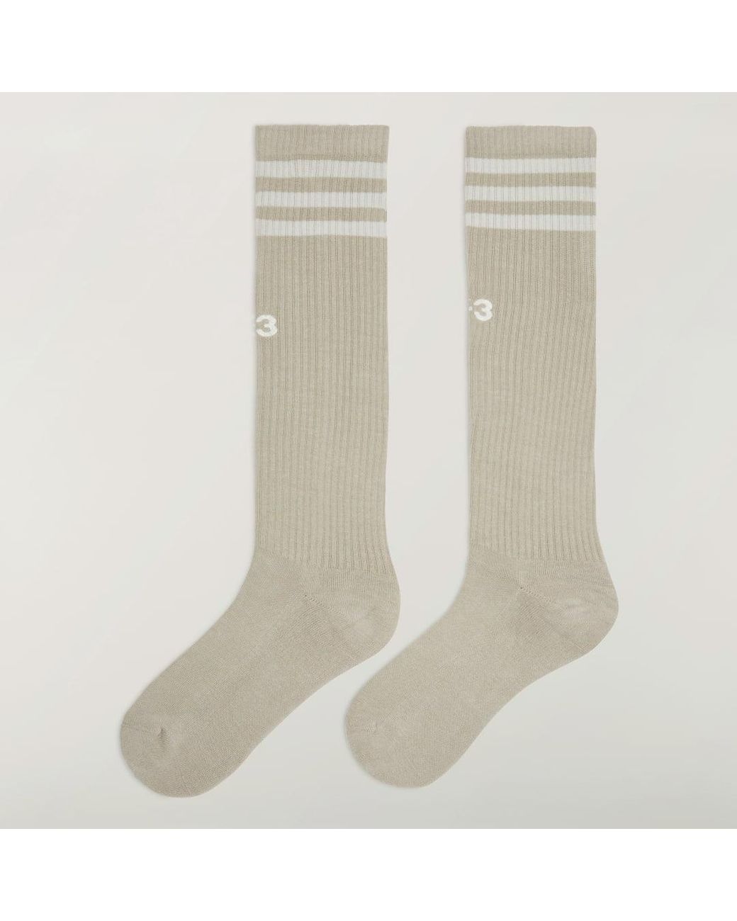 Adidas White Y-3 Stripes High Socks