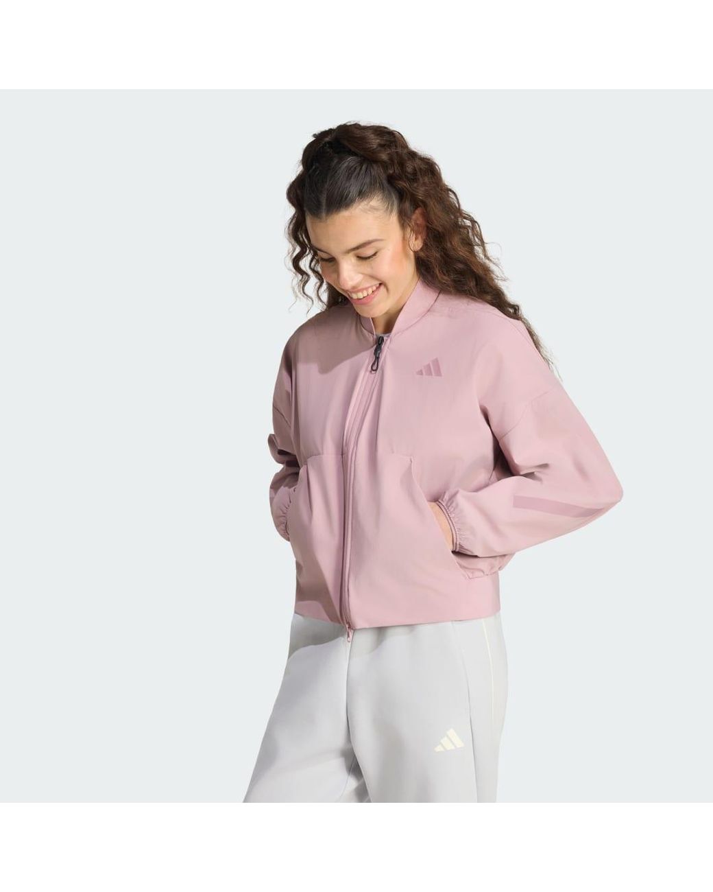 Adidas Pink Z.N.E. Woven Bomber Jacket
