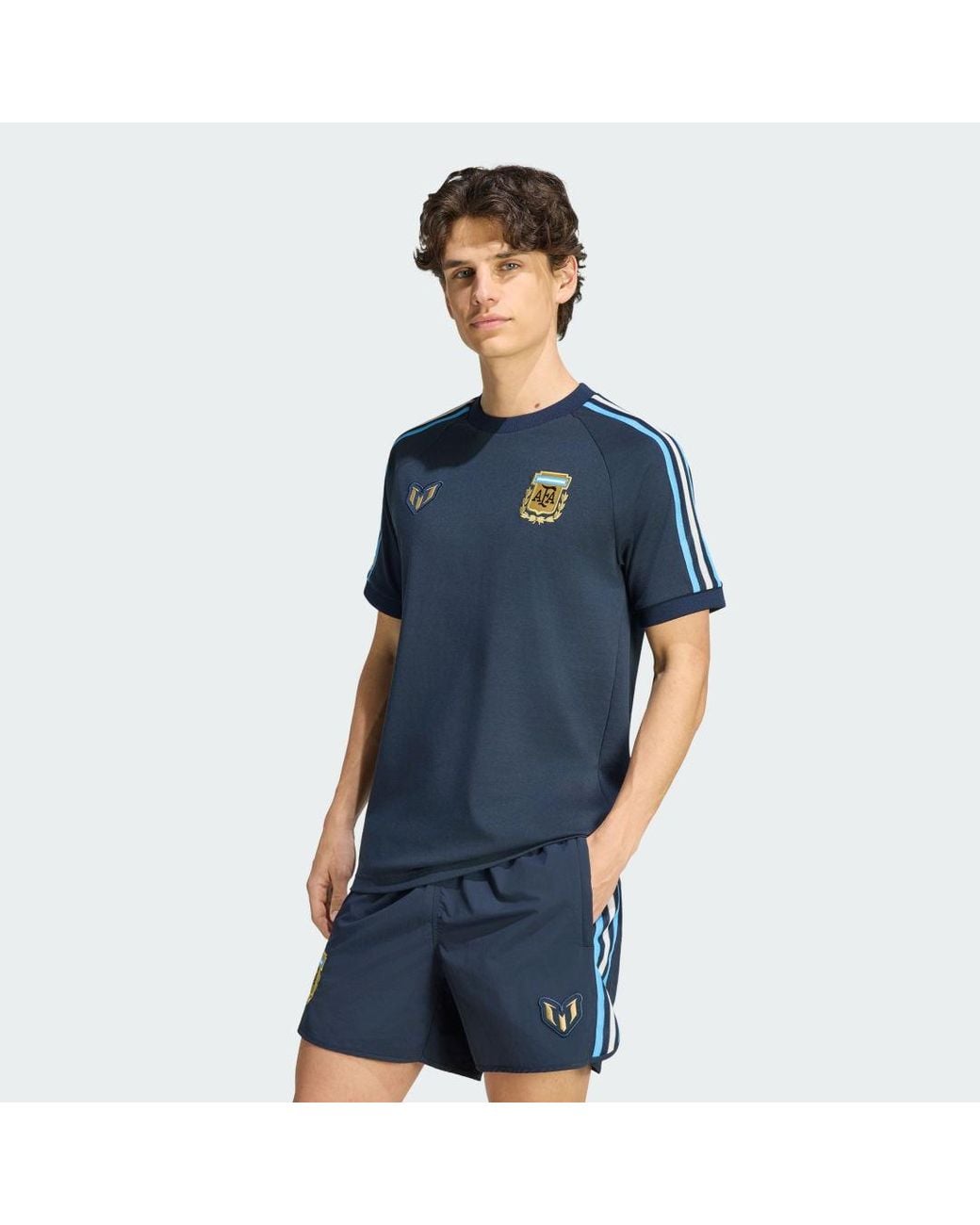 Adidas Blue Argentina Messi 26 Tee for men
