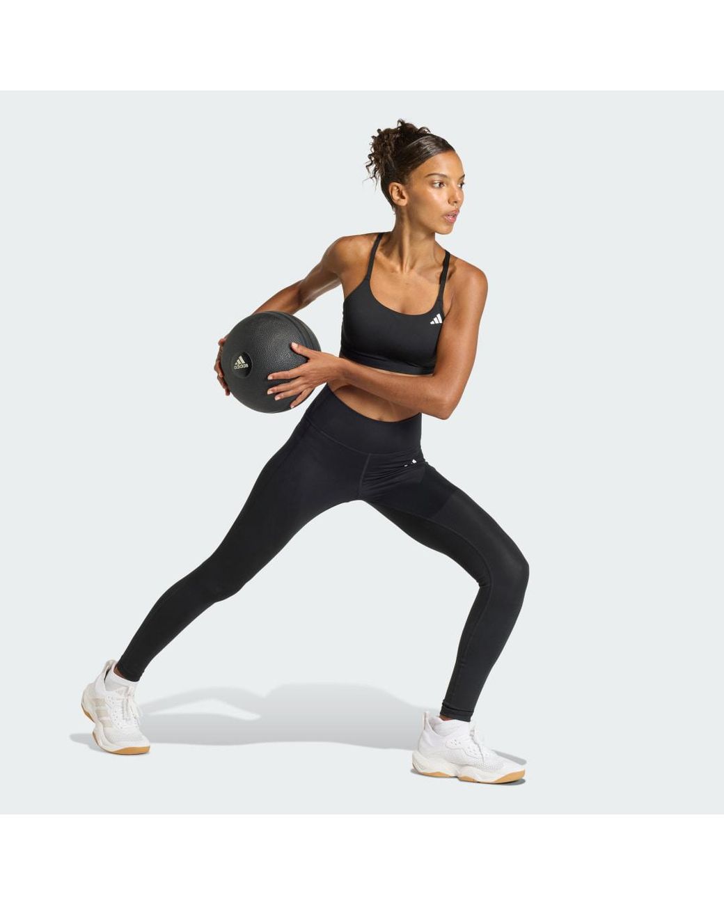 Adidas Black Optime Essentials Workout Light Support Bra