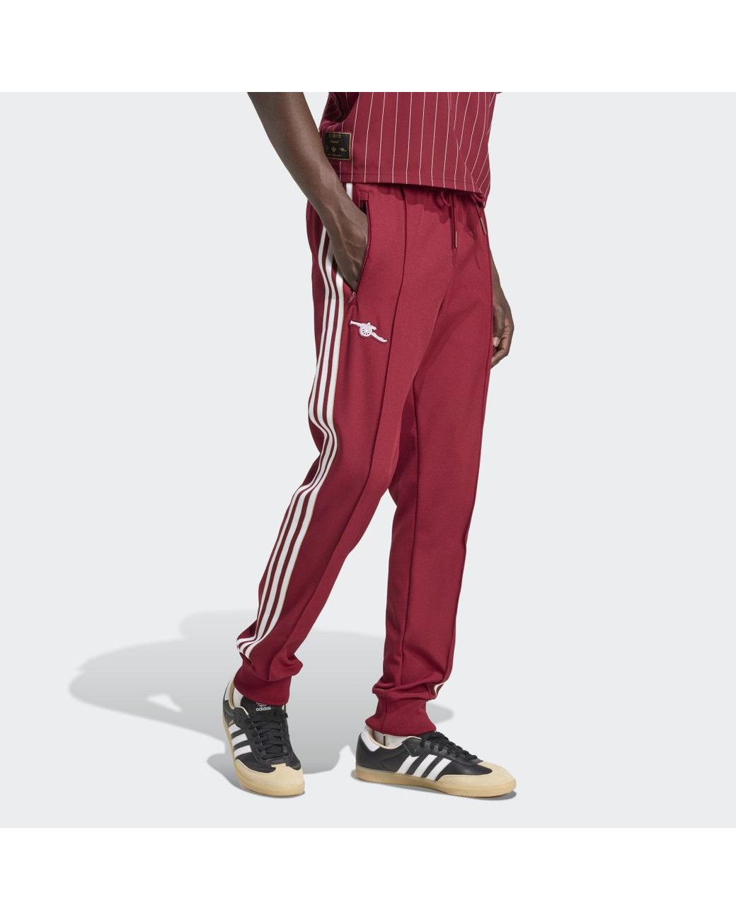 Adidas Red Arsenal Terrace Icons Track Pants for men