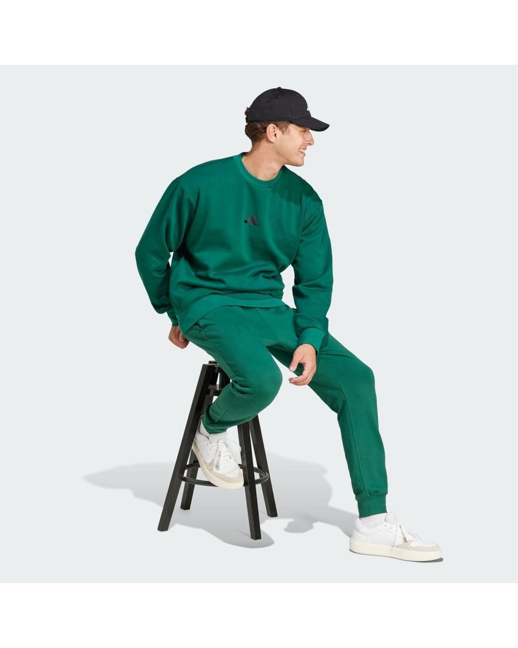 Adidas Green Essentials Feel Cozy French Terry Joggers for men