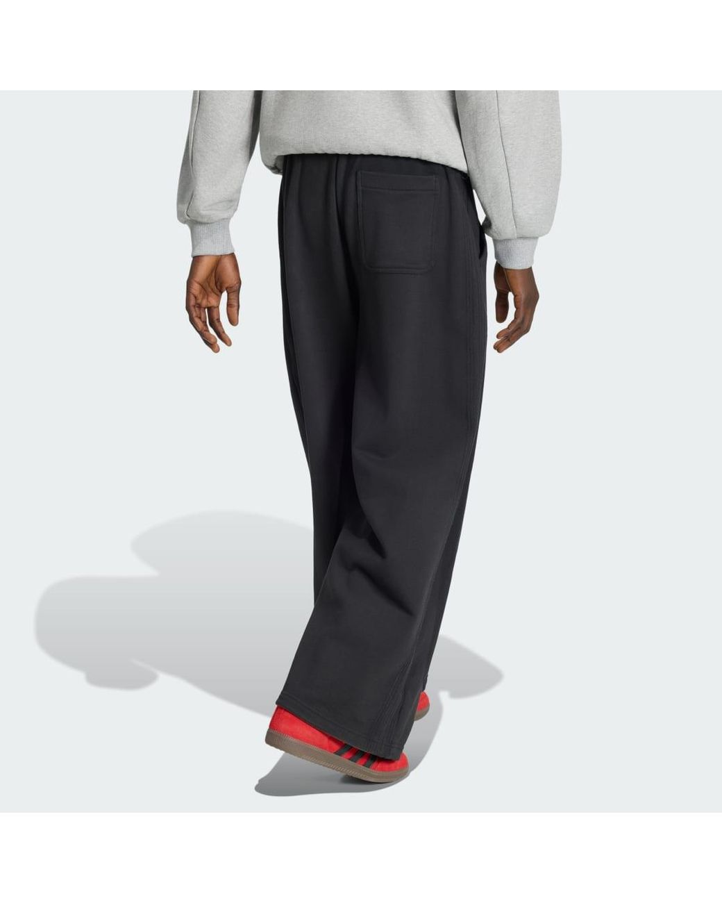 Adidas Black Premium Essentials Open Wide Hem Joggers for men