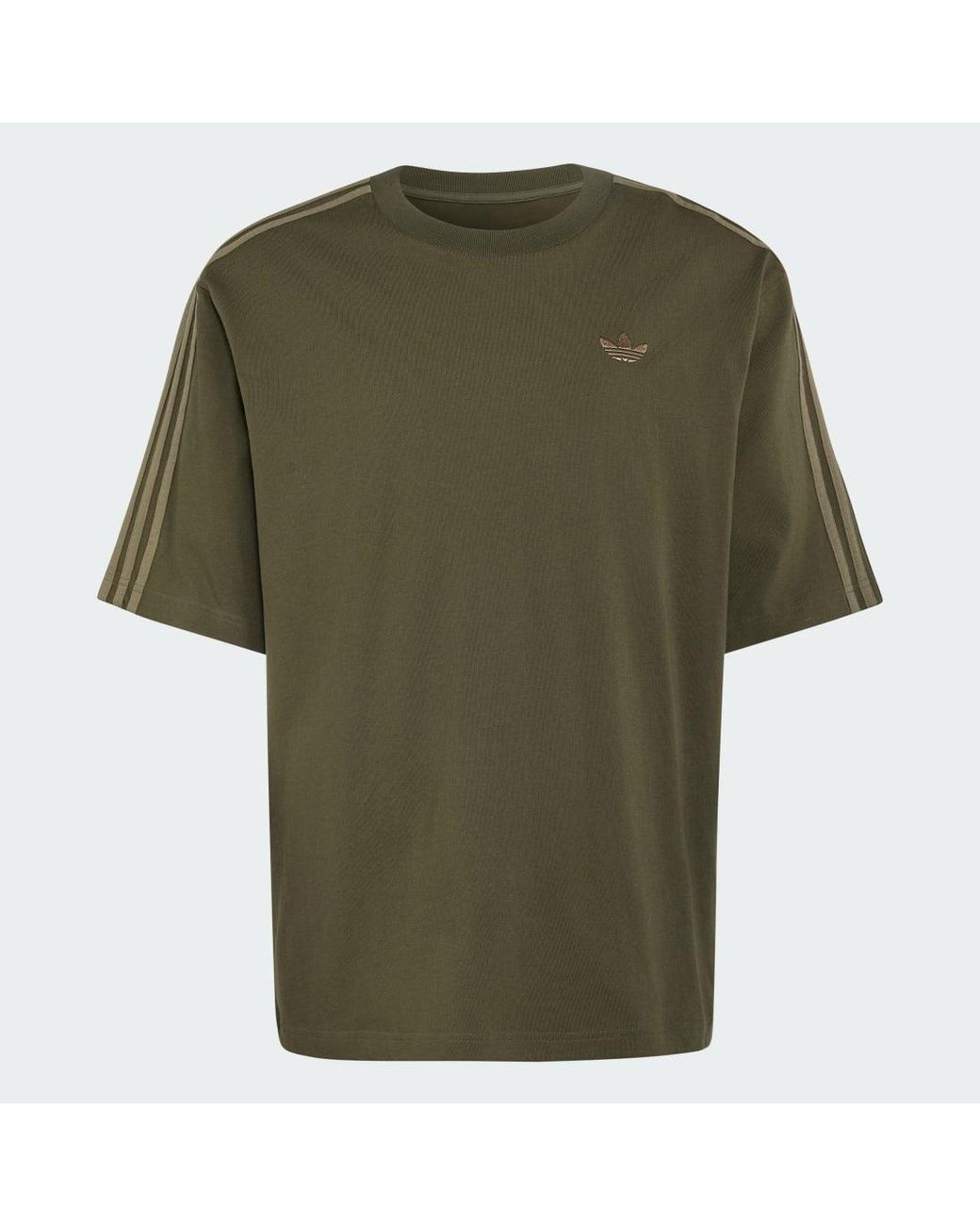 Adidas Green Adicolor 3-Stripes Oversized T-Shirt for men
