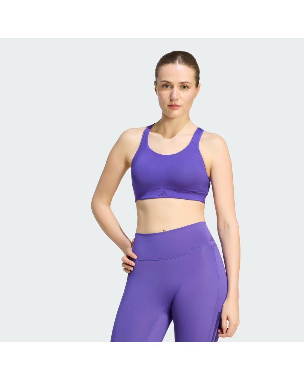 Adidas Purple Optime Workout High Support Bra