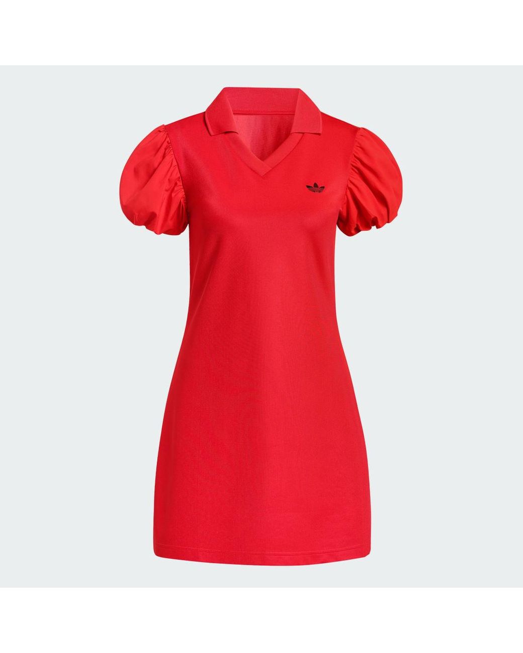 Adidas Red Dress With Balloon Sleeves