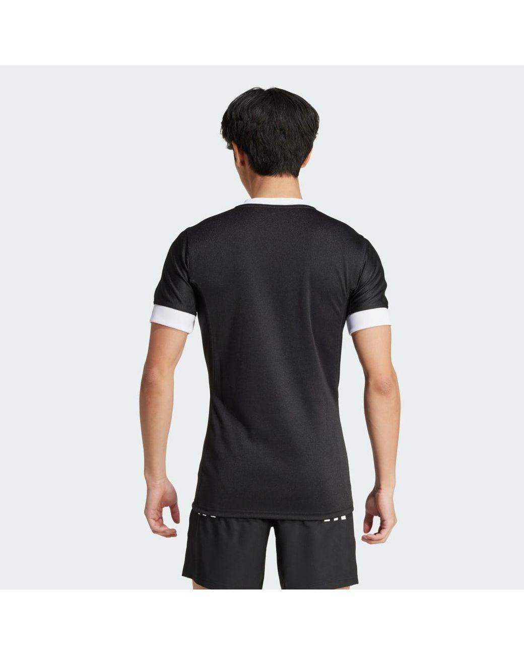 Adidas Black 3-Stripes Fitted Jersey for men