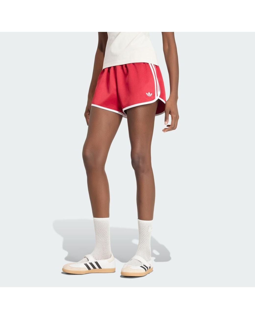 Adidas Red Satin 3S Sprinter Short