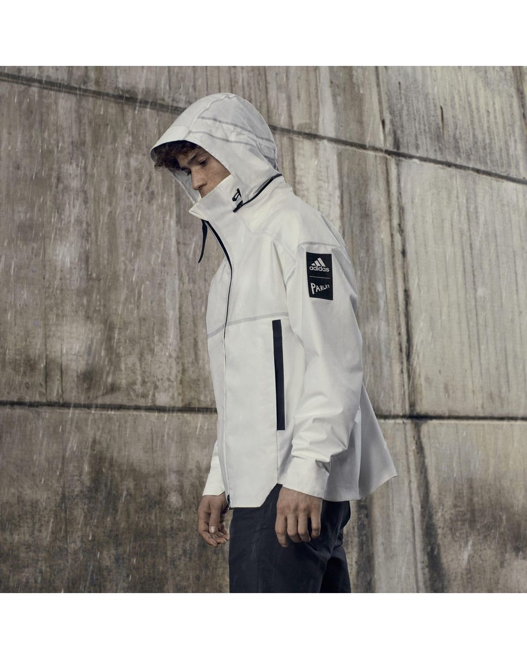 adidas Myshelter Parley Rain.rdy Jacket in White for Men | Lyst UK