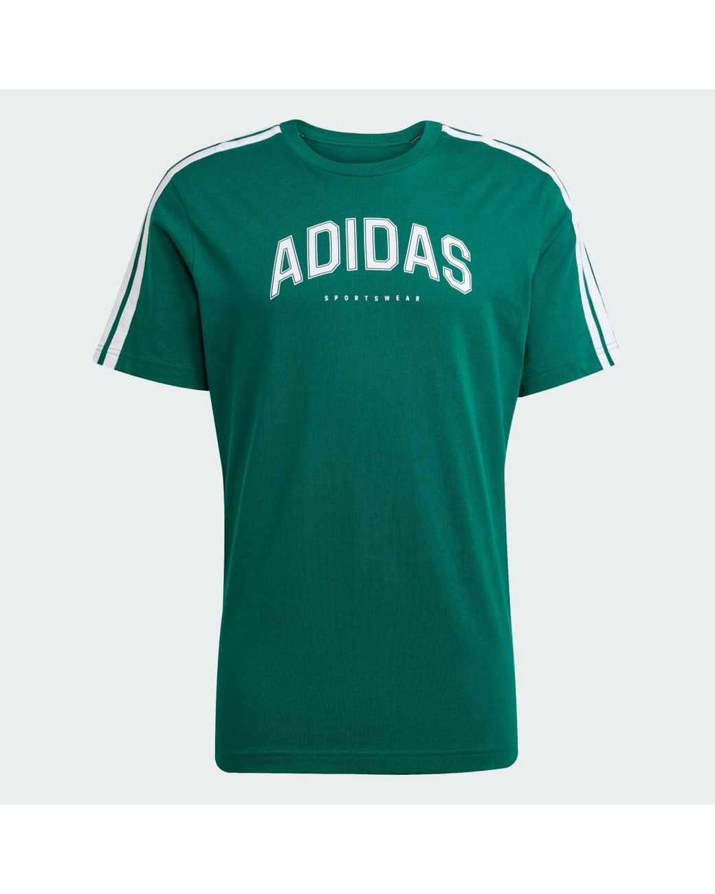 adidas Codes Collegiate Linear Graphic Tee in Green for Men | Lyst UK
