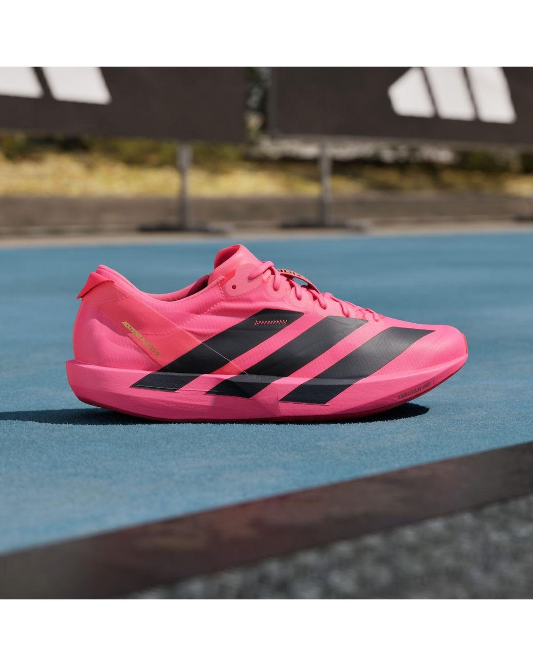 Adidas Originals Pink Adizero Adios 9 Running Shoes for men