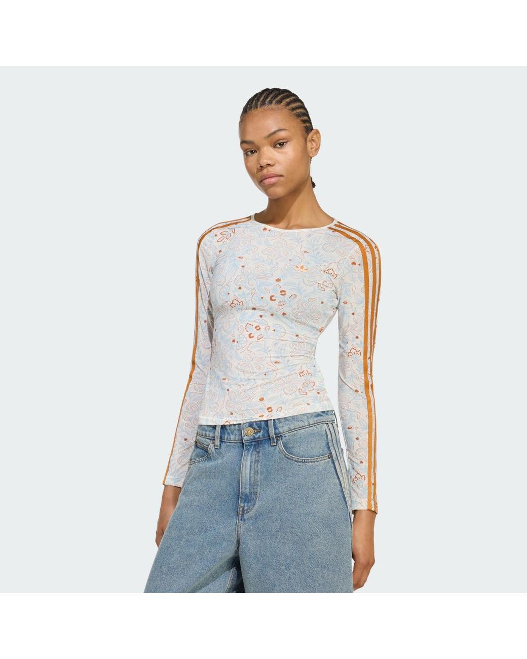 Adidas Originals Blue Summer Glow Mesh Graphics Long Sleeve