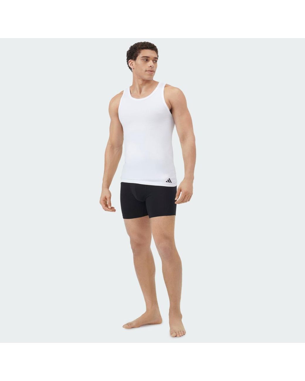 Adidas White Active Flex Cotton Tank Top 2-Pack Underwear for men