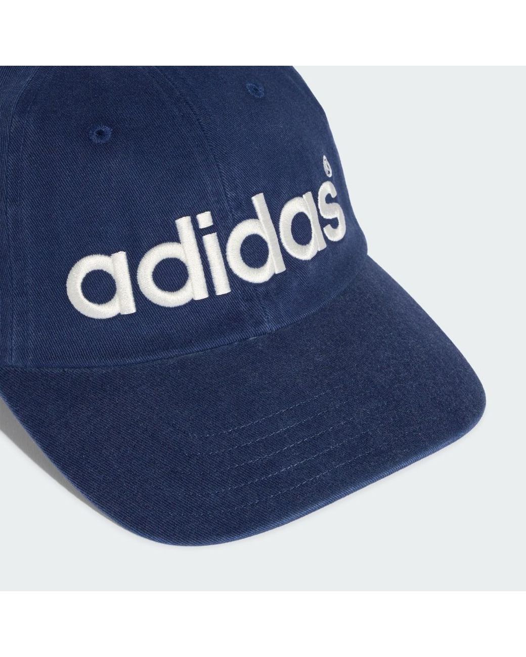 Adidas Blue Washed Twill Dad Baseball Kappe