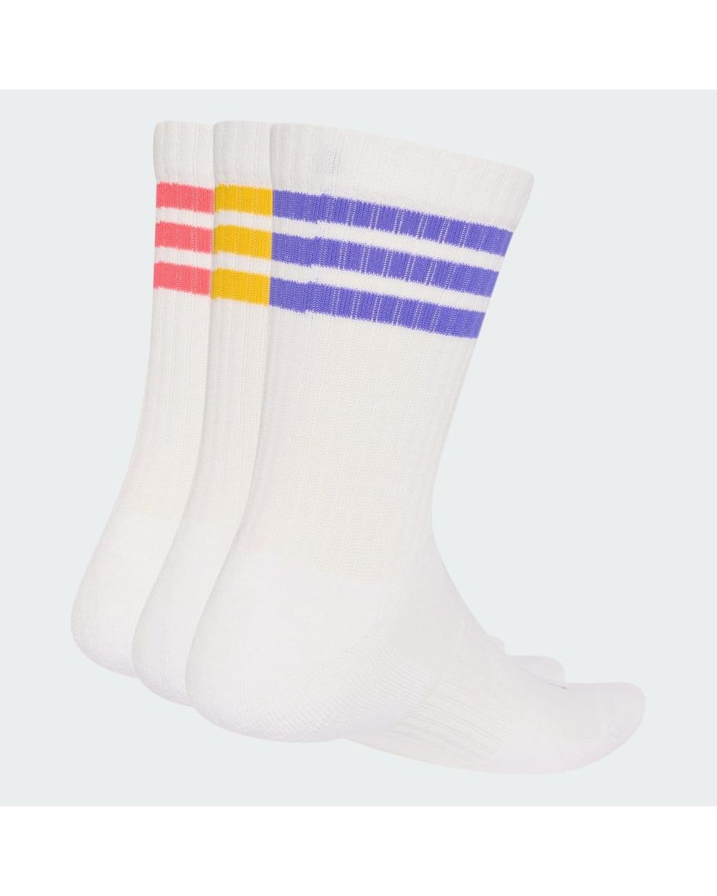 Adidas Blue 3-Stripes Cushioned Crew Socks 3 Pair Pack