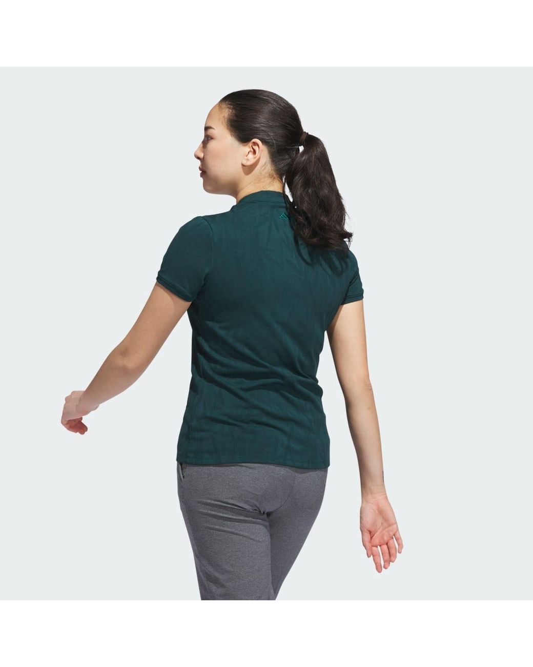 Adidas Green Go-To Jacquard Short Sleeve Polo Shirt