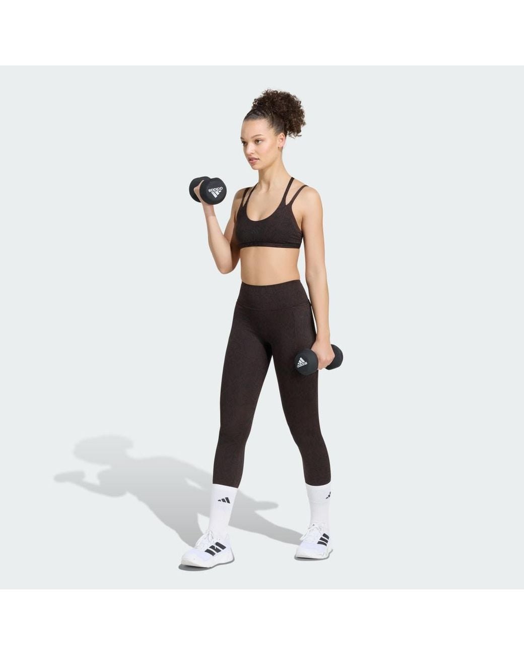 Adidas Black Optime Workout Snake Strappy Light Support Bra
