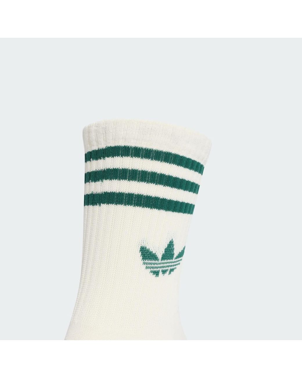 Adidas White 3-Stripes Crew Socks 3 Pairs
