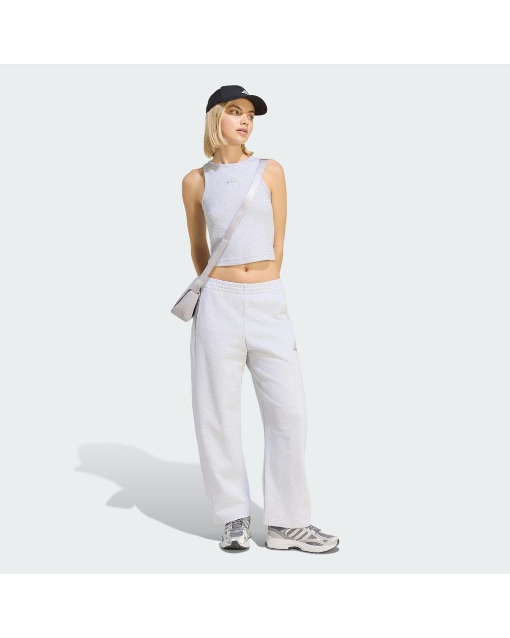 Adidas Gray Kit Small Logo Barrel Joggers