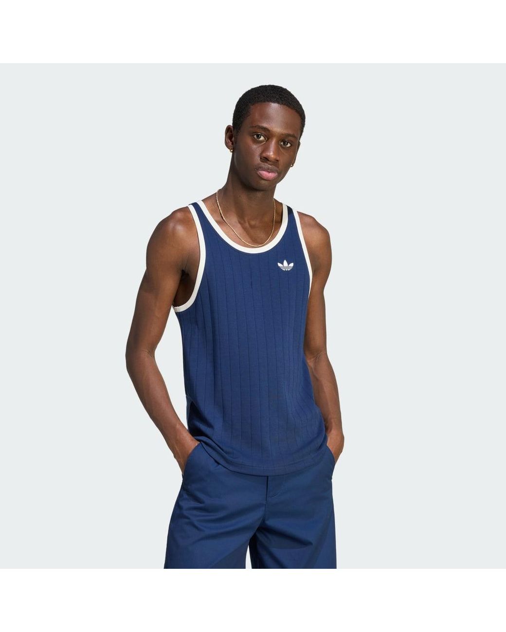 Adidas Originals Blue Drop Needle Tank Top for men