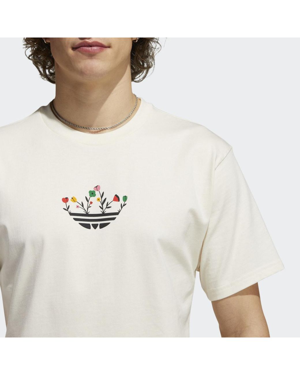 adidas Trefoil Bloom T-Shirt in Weiß für Herren | Lyst DE