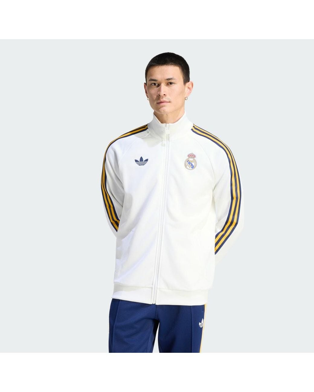 Adidas White Real Madrid Originals Track Top for men