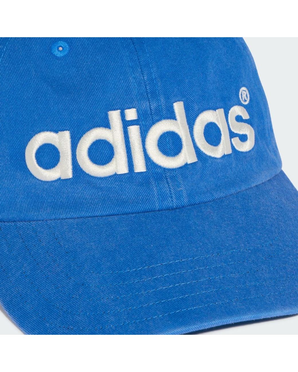 Adidas Blue Washed Twill Dad Baseball Kappe