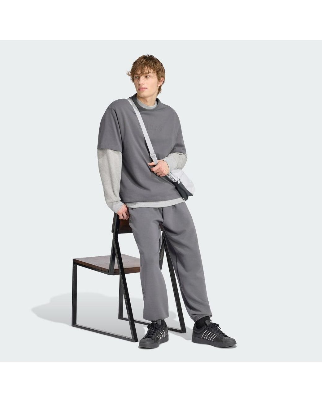 Adidas Originals Gray Soft Lux Graphic T-Shirt for men