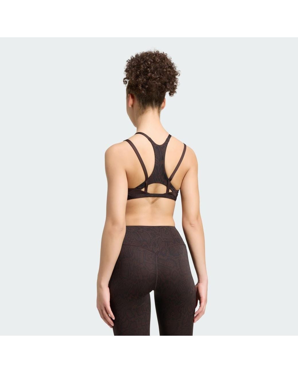 Adidas Black Optime Workout Snake Strappy Light Support Bra