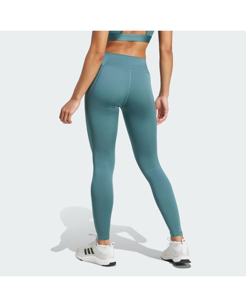 Adidas Blue Train Essentials Big Logo Full-Length Leggings