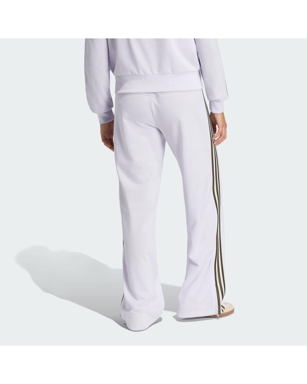 Adidas White Firebird Loose Track Tracksuit Bottoms