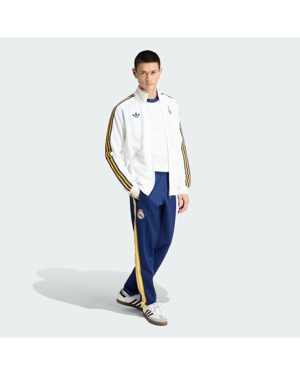 Adidas White Real Madrid Originals Track Top for men