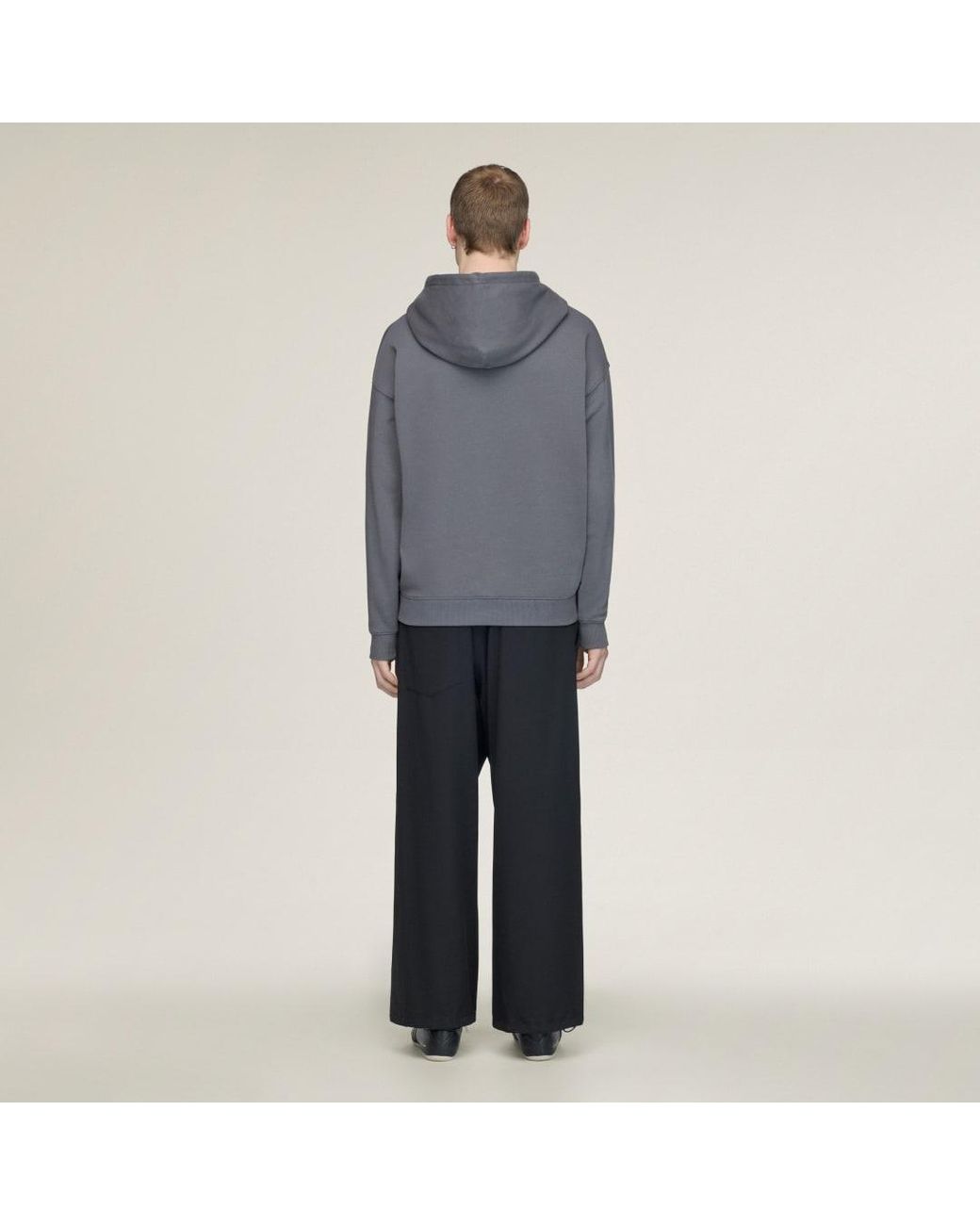 Adidas Gray Y-3 French Terry Liquid Logo Hoodie