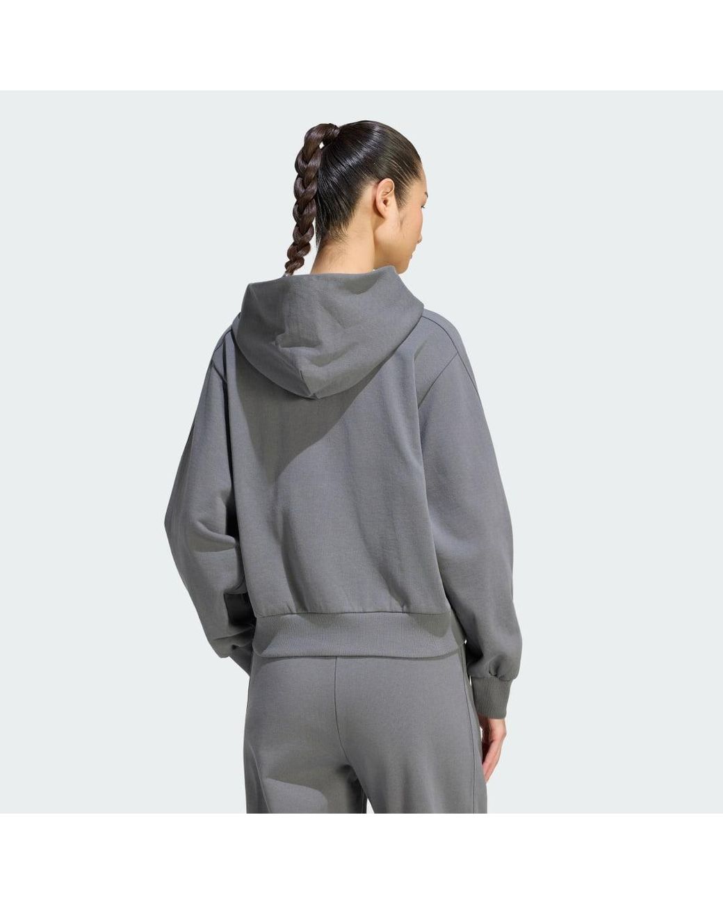 Adidas Originals Gray Adidas Kit Small Logo Full Zip Hoodie