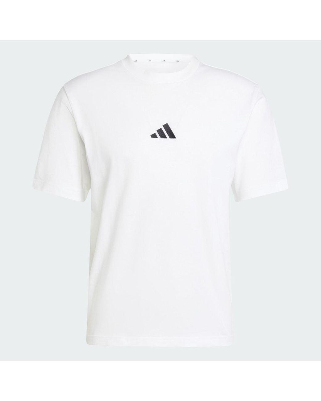 Adidas White Essentials Small Logo Single Jersey T-Shirt for men