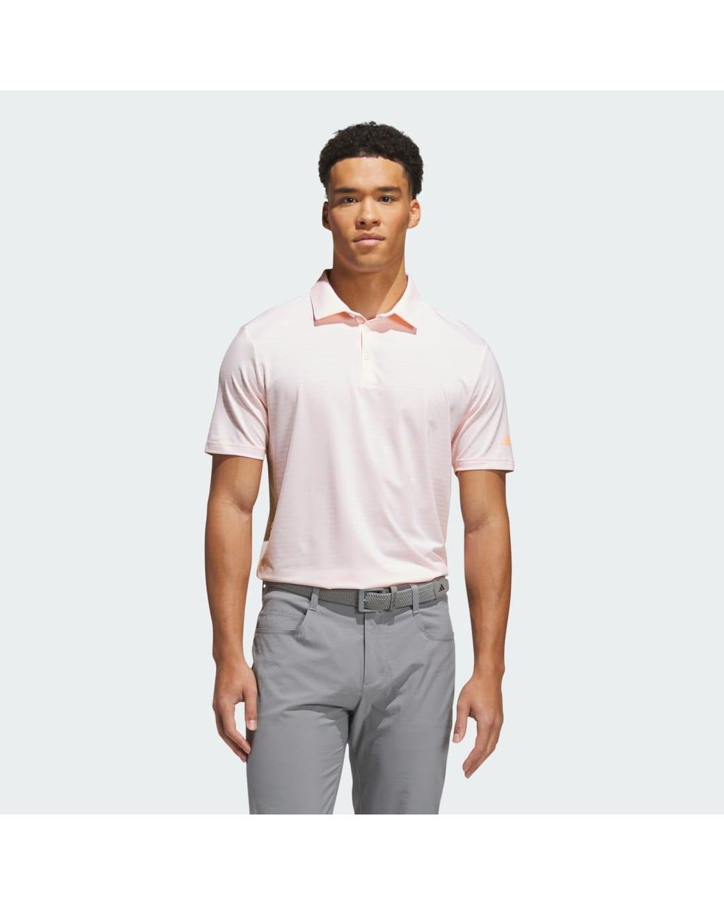 Adidas White Performance Textured Print Polo Shirt for men