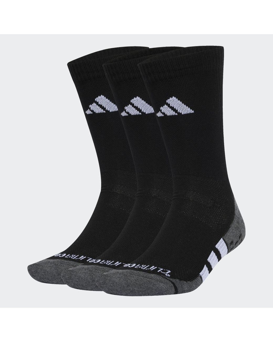Adidas Black Performance Grip Climacool Cushioned Crew Socks 3 Pairs