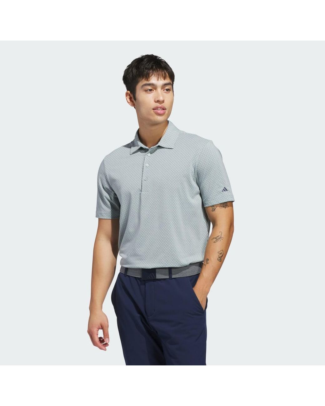Adidas Blue Ultimate365+ Go-To Print Polo Shirt for men