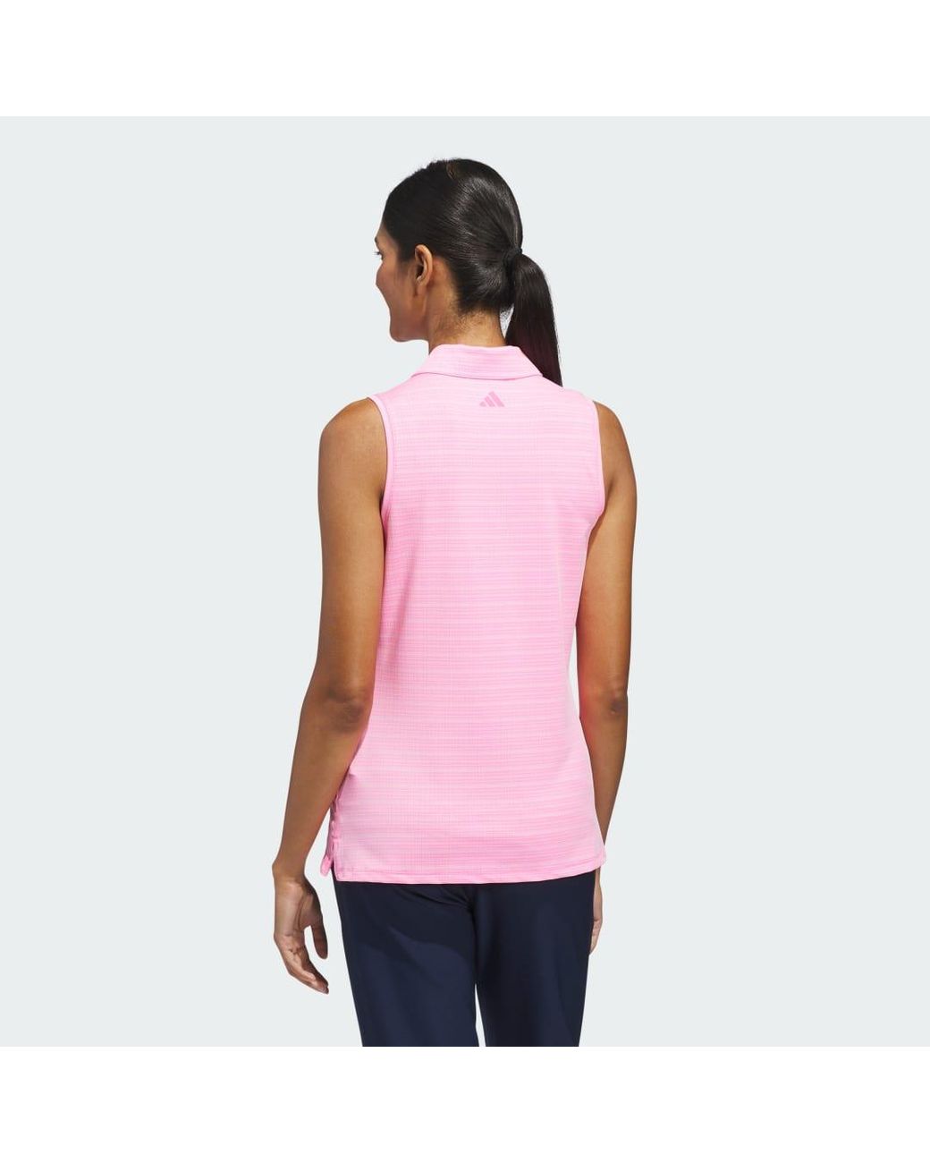 Adidas Pink Ultimate365 Jacquard Sleeveless Polo Shirt