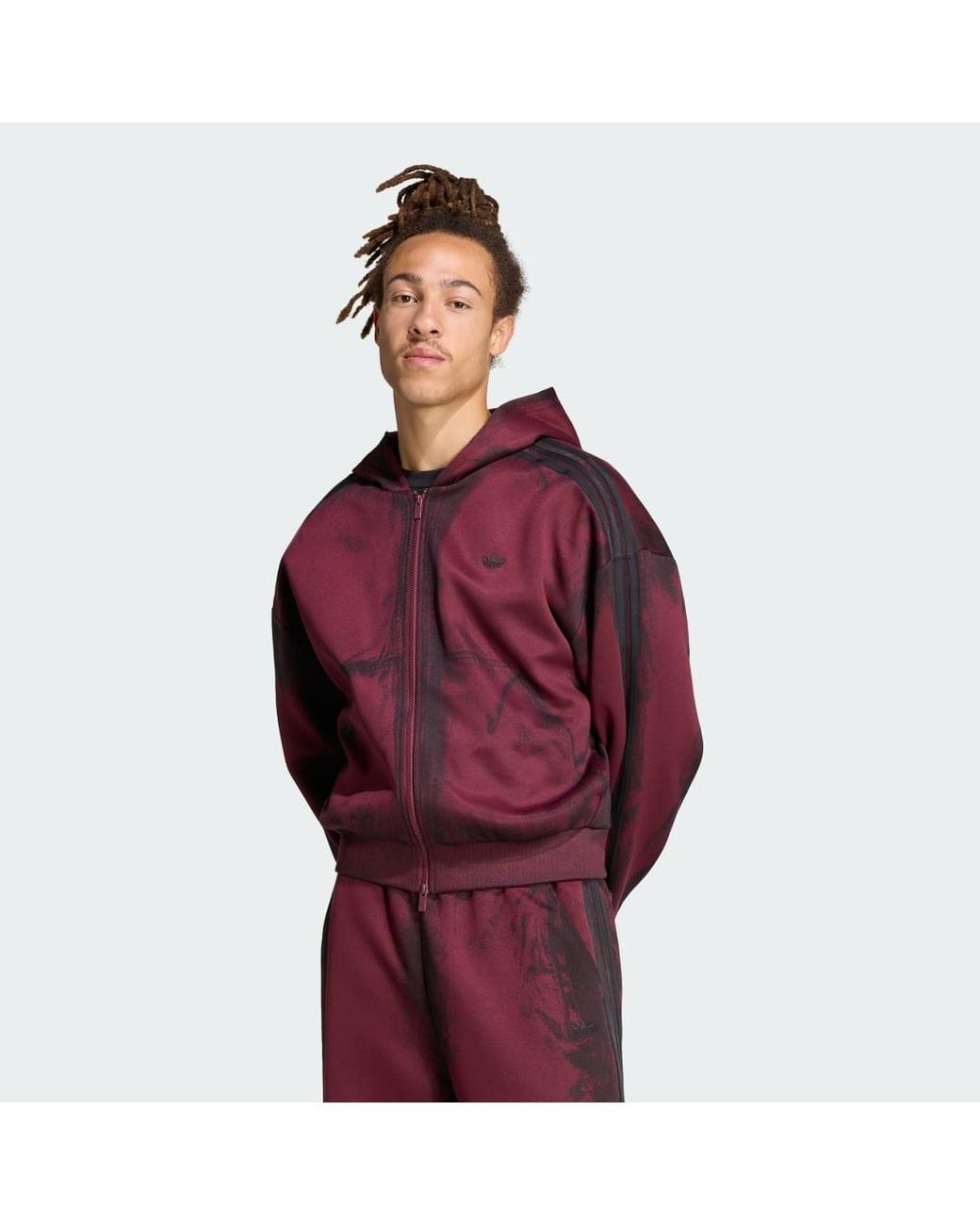 Adidas Red Adilenium 6 Full Zip Spacer Hoodie Sweatshirt for men
