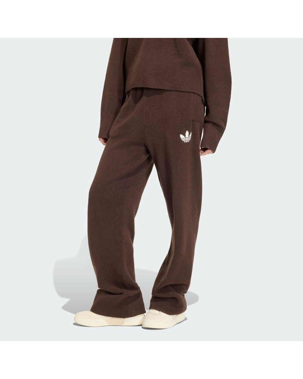Adidas Brown Essentials Wide Leg Knit Pants